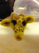 needle felted giraffe